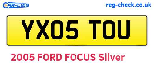 YX05TOU are the vehicle registration plates.
