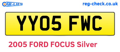 YY05FWC are the vehicle registration plates.