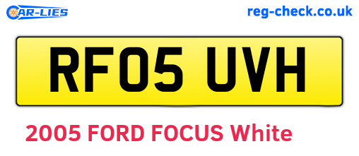 RF05UVH are the vehicle registration plates.