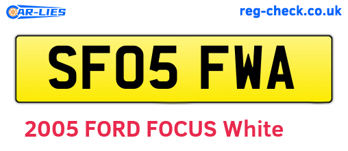 SF05FWA are the vehicle registration plates.