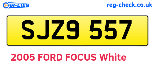 SJZ9557 are the vehicle registration plates.