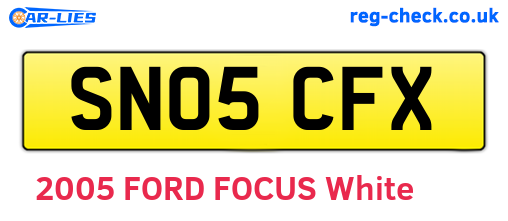 SN05CFX are the vehicle registration plates.