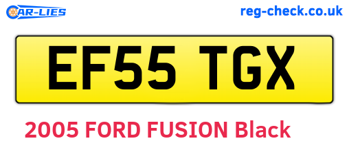 EF55TGX are the vehicle registration plates.