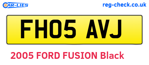 FH05AVJ are the vehicle registration plates.