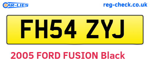 FH54ZYJ are the vehicle registration plates.