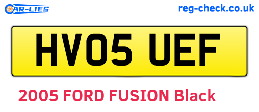 HV05UEF are the vehicle registration plates.