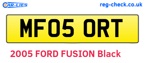 MF05ORT are the vehicle registration plates.