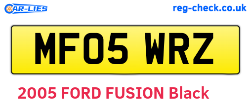 MF05WRZ are the vehicle registration plates.