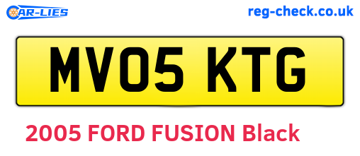 MV05KTG are the vehicle registration plates.