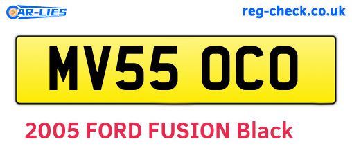 MV55OCO are the vehicle registration plates.