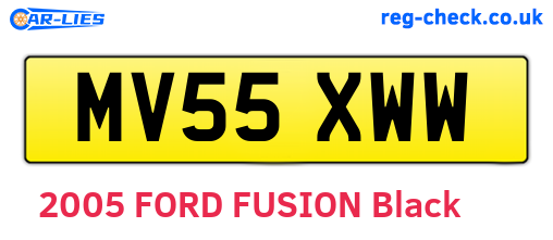 MV55XWW are the vehicle registration plates.