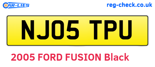 NJ05TPU are the vehicle registration plates.