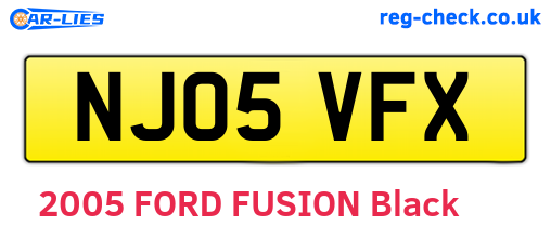 NJ05VFX are the vehicle registration plates.