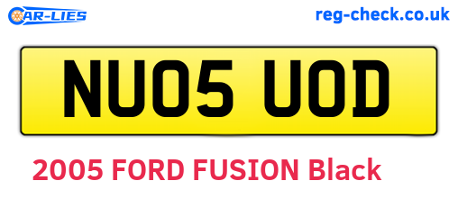 NU05UOD are the vehicle registration plates.