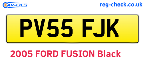 PV55FJK are the vehicle registration plates.