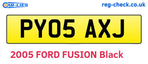 PY05AXJ are the vehicle registration plates.