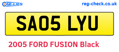 SA05LYU are the vehicle registration plates.
