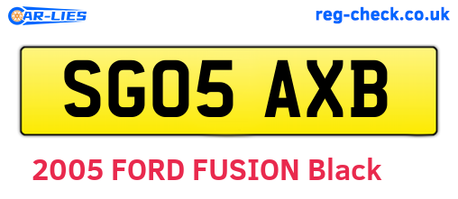 SG05AXB are the vehicle registration plates.