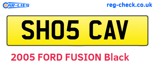 SH05CAV are the vehicle registration plates.