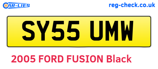 SY55UMW are the vehicle registration plates.