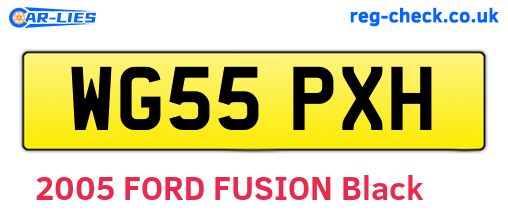 WG55PXH are the vehicle registration plates.