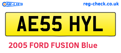 AE55HYL are the vehicle registration plates.