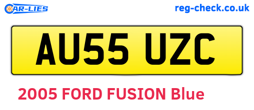 AU55UZC are the vehicle registration plates.