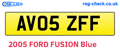 AV05ZFF are the vehicle registration plates.