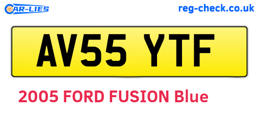 AV55YTF are the vehicle registration plates.