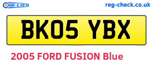 BK05YBX are the vehicle registration plates.