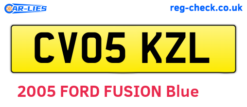 CV05KZL are the vehicle registration plates.