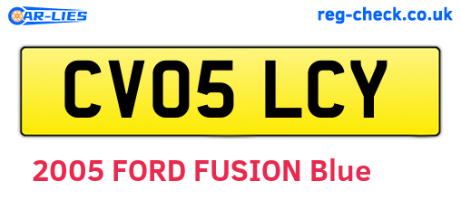 CV05LCY are the vehicle registration plates.