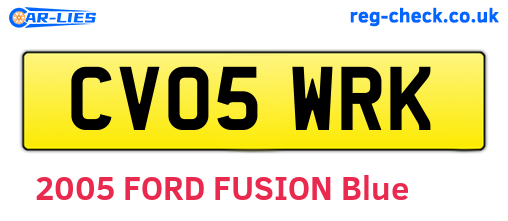 CV05WRK are the vehicle registration plates.
