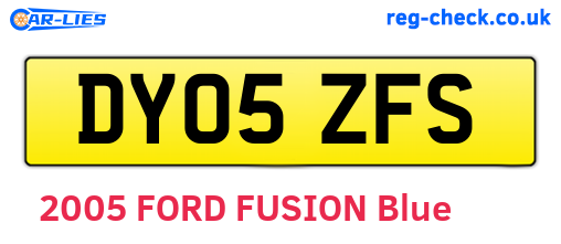 DY05ZFS are the vehicle registration plates.