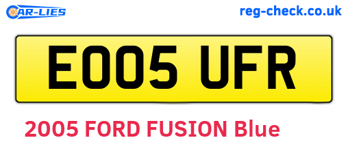 EO05UFR are the vehicle registration plates.