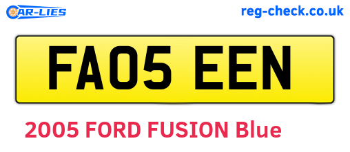 FA05EEN are the vehicle registration plates.