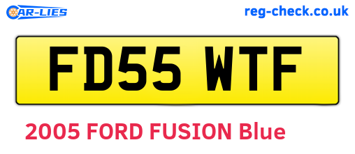FD55WTF are the vehicle registration plates.