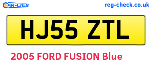 HJ55ZTL are the vehicle registration plates.