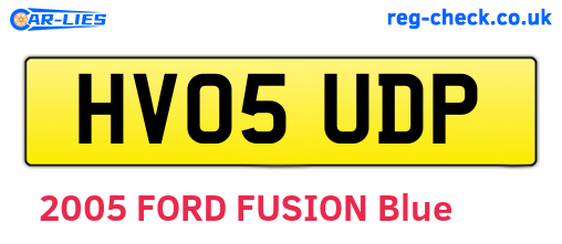 HV05UDP are the vehicle registration plates.