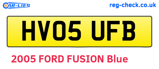 HV05UFB are the vehicle registration plates.
