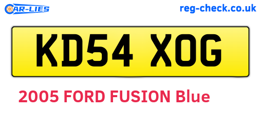 KD54XOG are the vehicle registration plates.