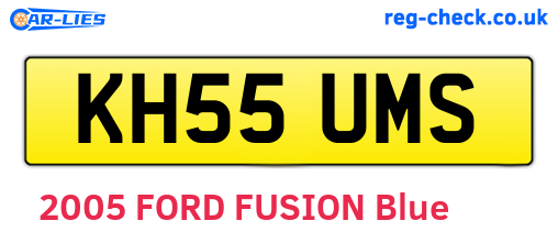 KH55UMS are the vehicle registration plates.