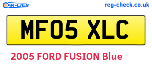 MF05XLC are the vehicle registration plates.