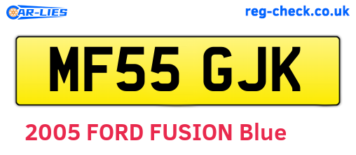 MF55GJK are the vehicle registration plates.
