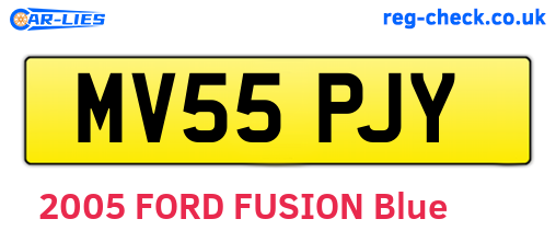 MV55PJY are the vehicle registration plates.