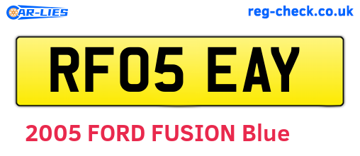 RF05EAY are the vehicle registration plates.