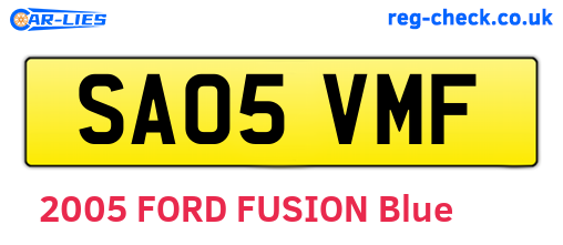 SA05VMF are the vehicle registration plates.