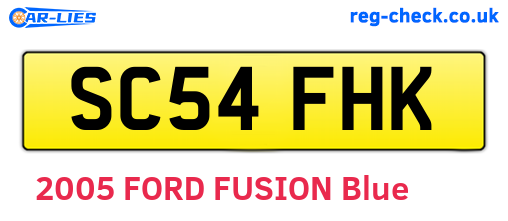 SC54FHK are the vehicle registration plates.