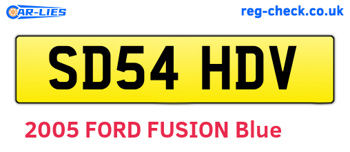 SD54HDV are the vehicle registration plates.