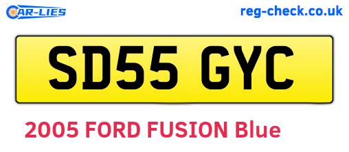 SD55GYC are the vehicle registration plates.